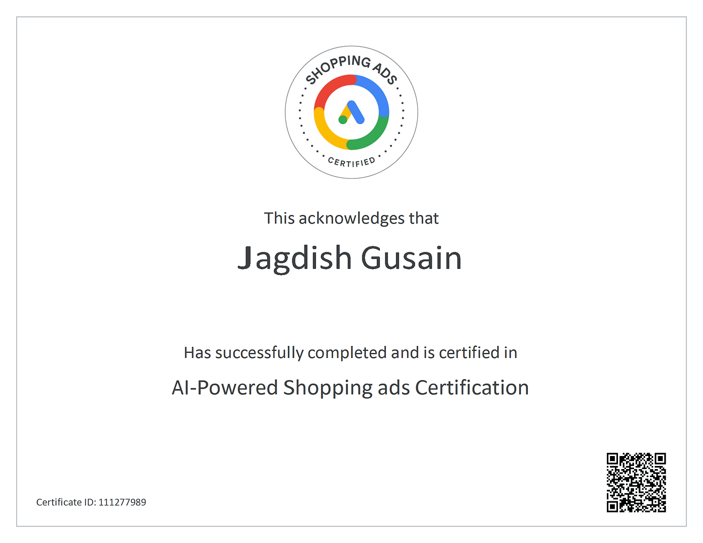 Google Shopping Ads Certification
